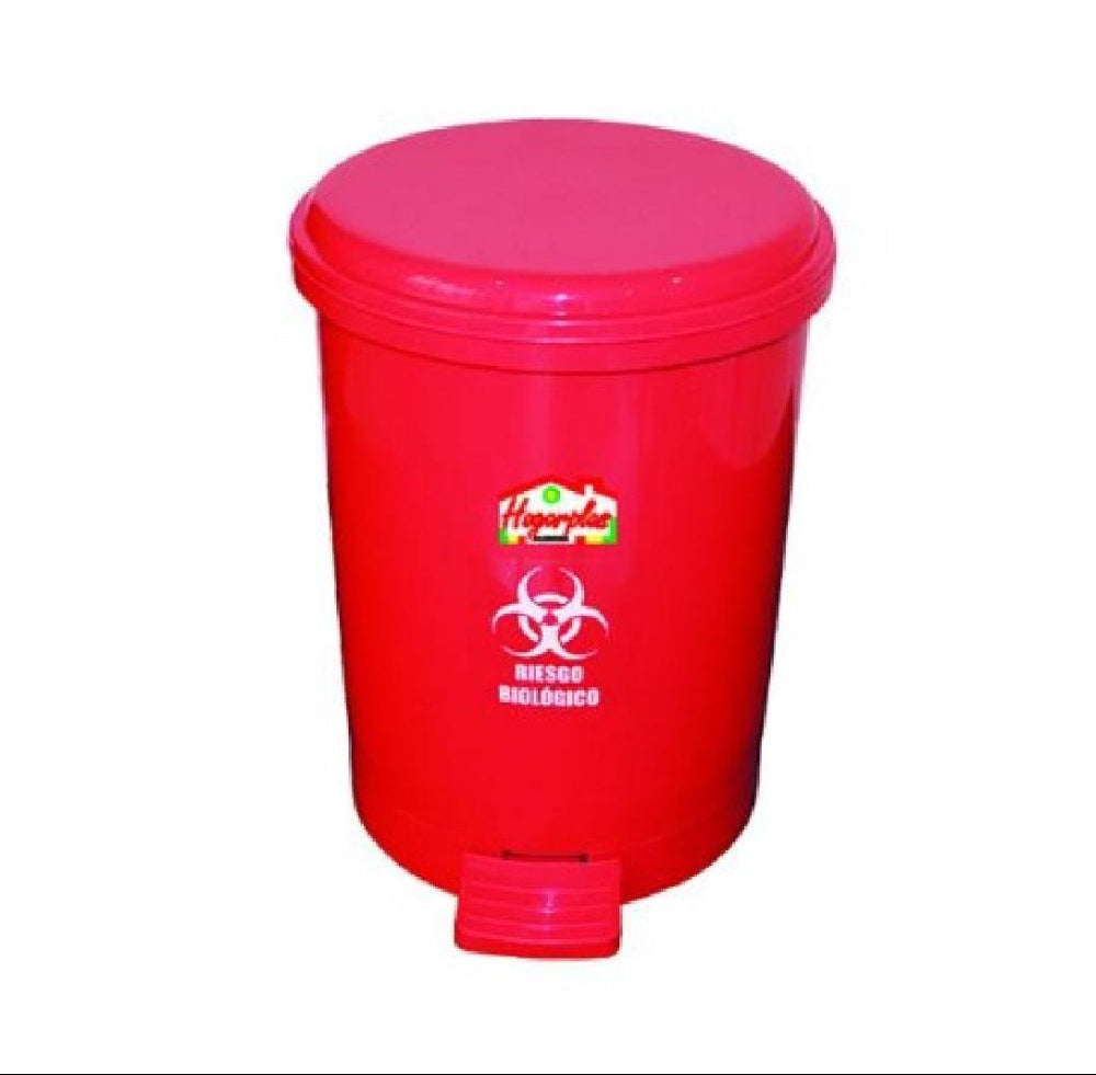 PAPELERA HOGARPLAS PEDAL 8 LT ROJA