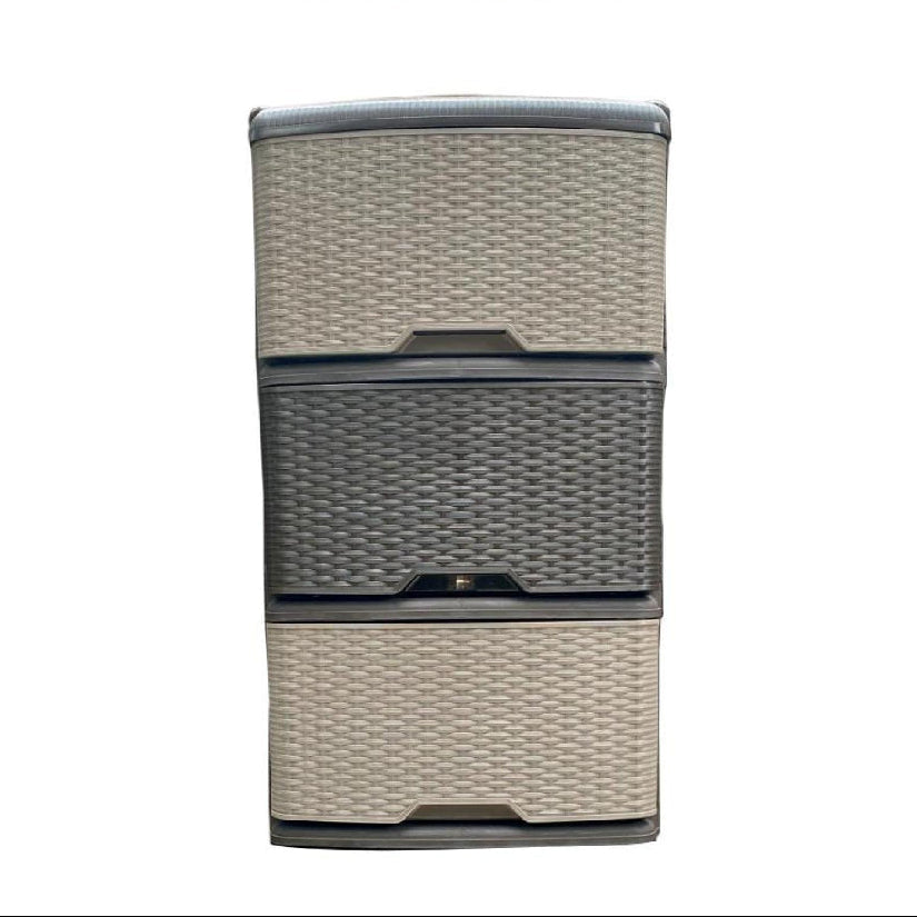 MUEBLE RIMO ORGANIZADOR X3 RATTAN WENGUE AVELLANA 14979