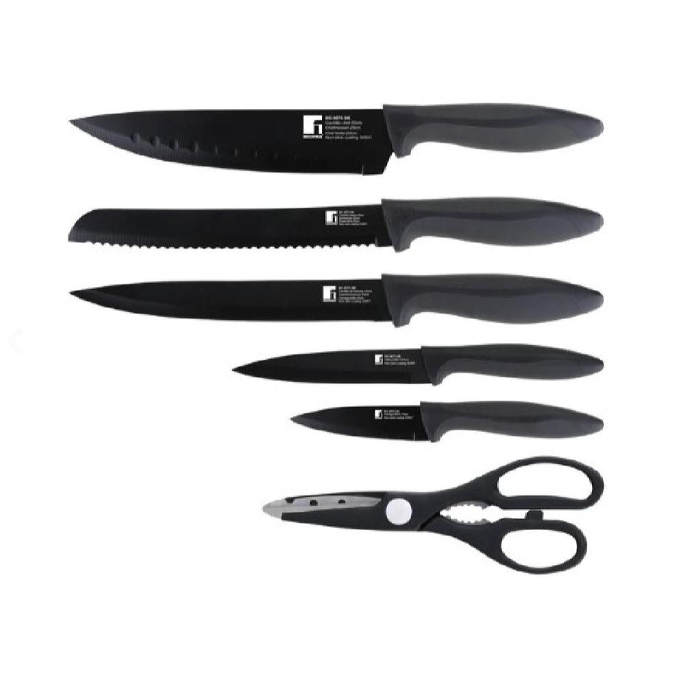 SET 5 PIEZAS KW CUCHILLOS MAS TIJERAS REF BG-9075-BK