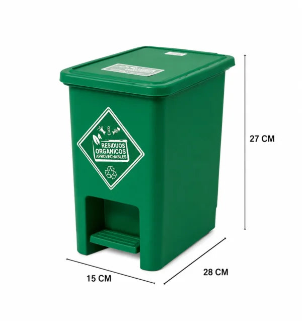 PAPELERA LUXURY PEDAL 8 LT VERDE