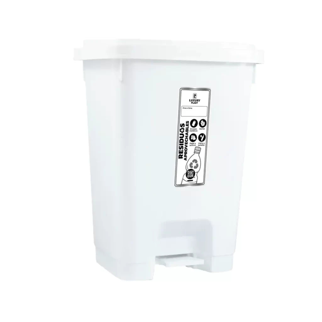 PAPELERA LUXURY PEDAL 35 LT BLANCA