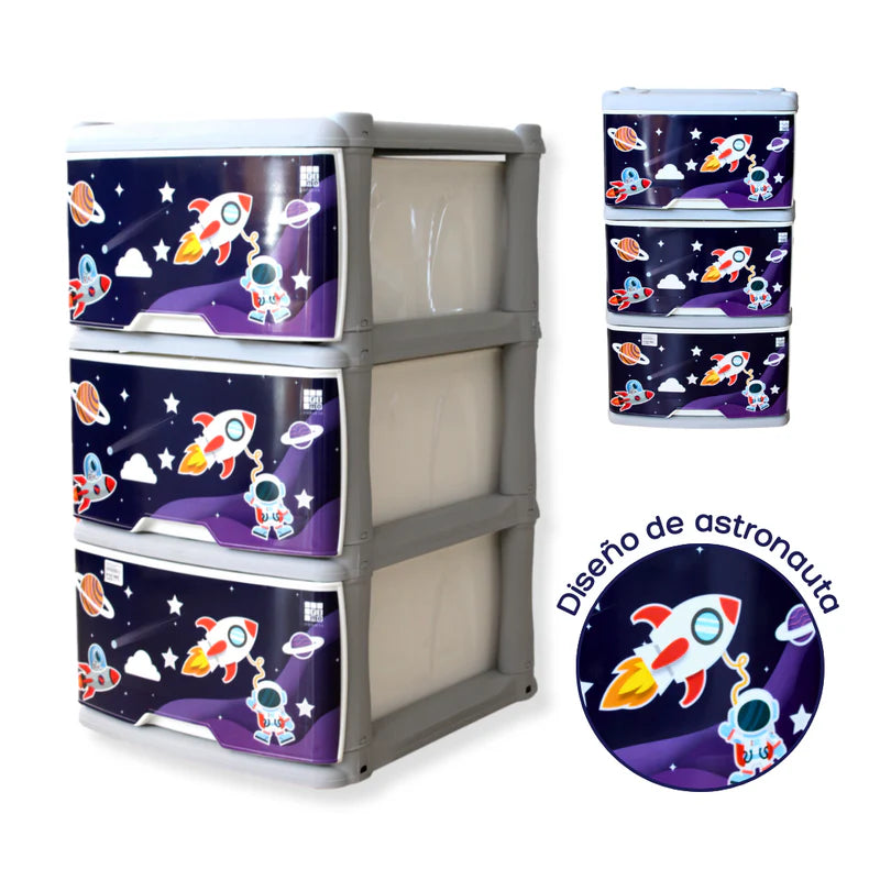 MUEBLE RIMO ORGANIZADOR X3 ASTRONAUTA GRIS 15849