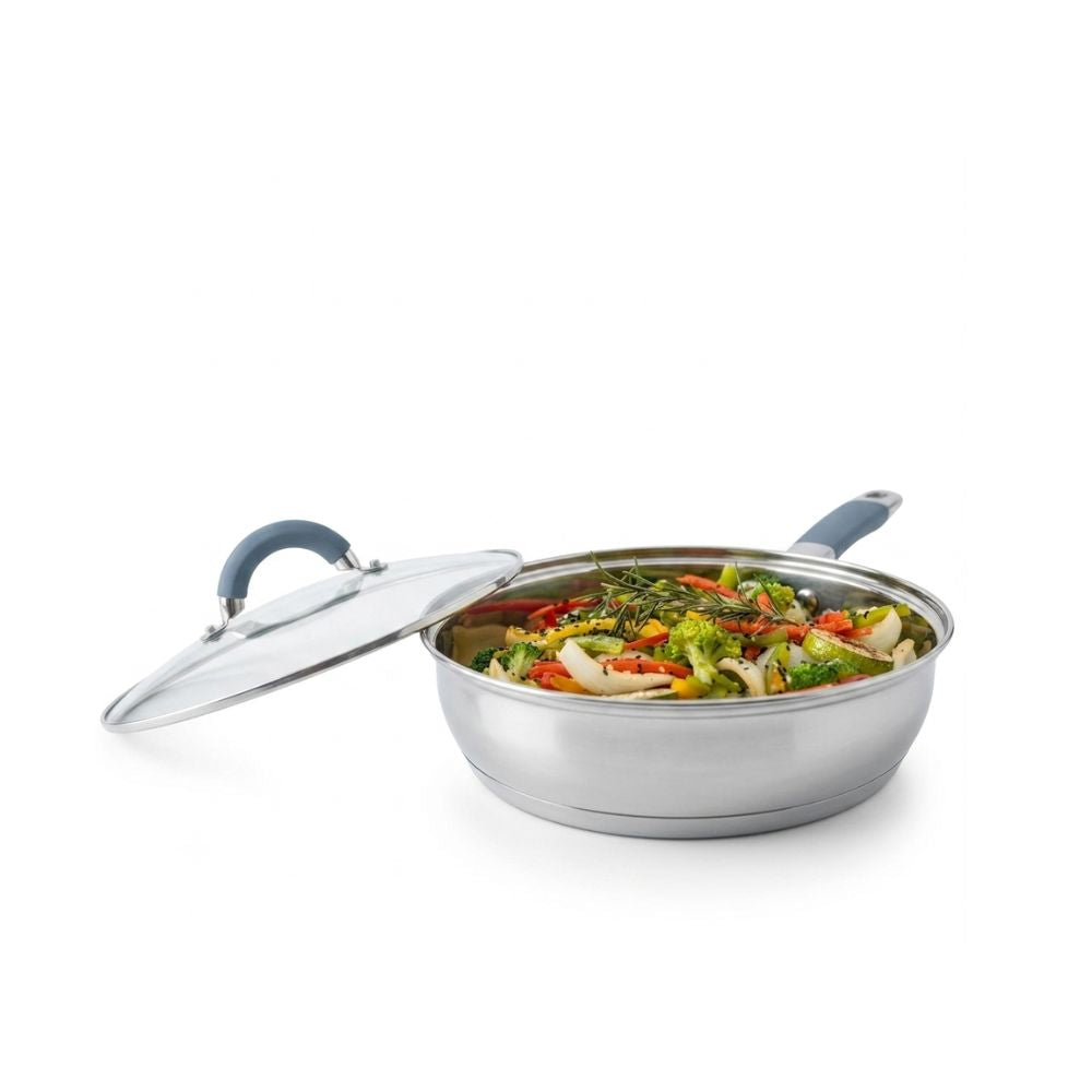 SARTEN ACERO INOX # 24 TAPA VIDRIO HOME ELEMENTS