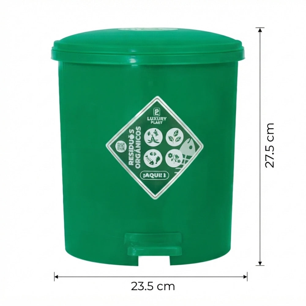 PAPELERA LUXURY PEDAL 7 LT VERDE
