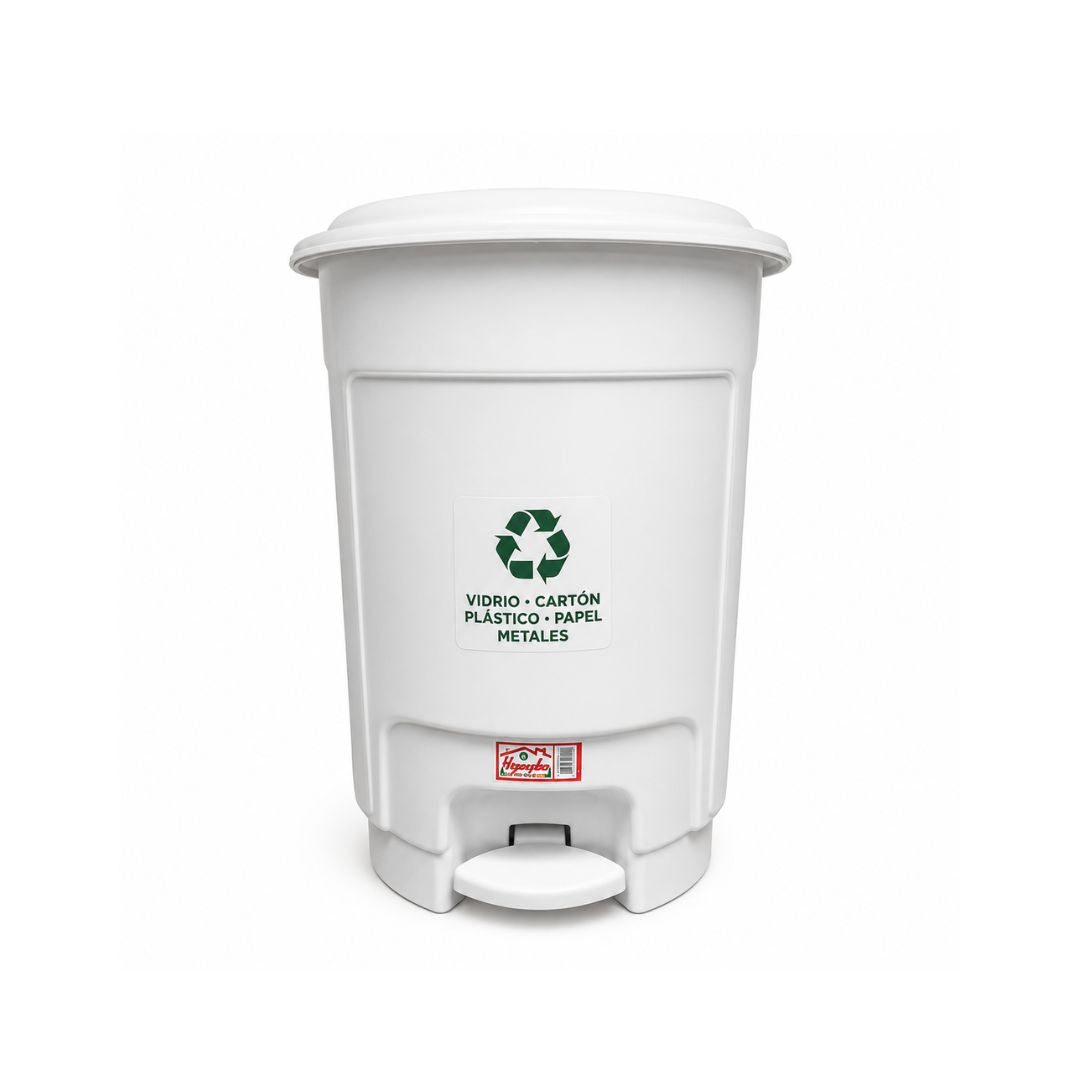 PAPELERA HOGARPLAS PEDAL 8 LT BLANCA