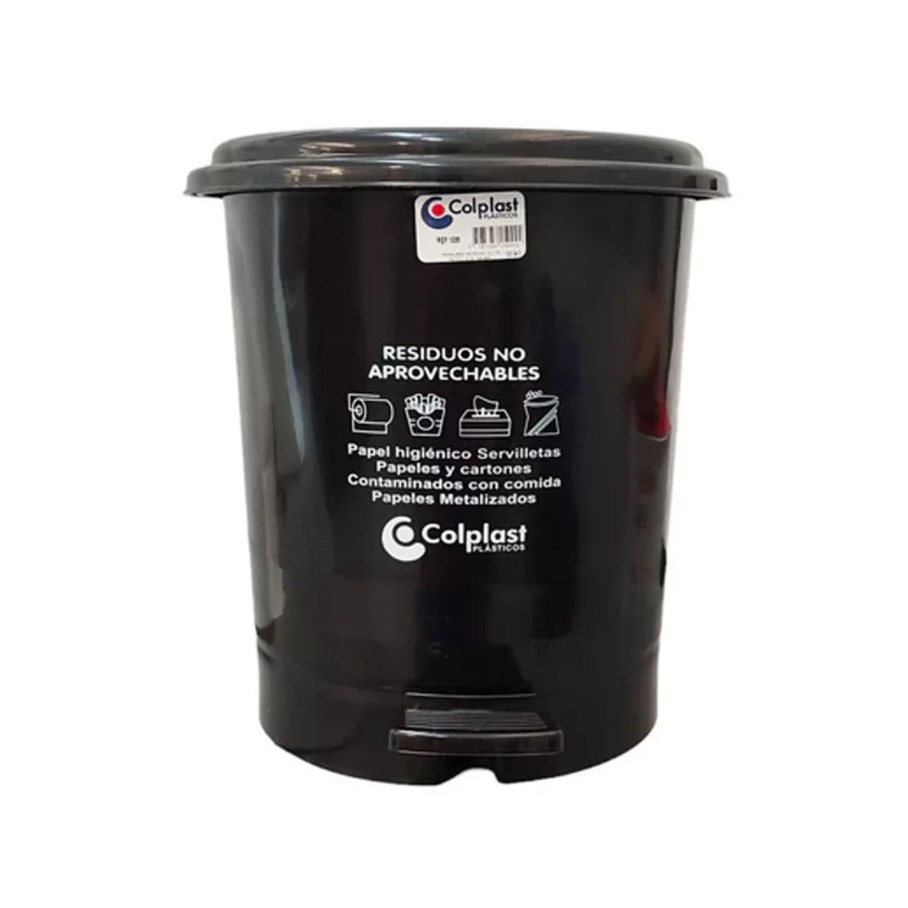 PAPELERA COLPLAST PEDAL REDONDA 12 LT NEGRA (EMP 8)