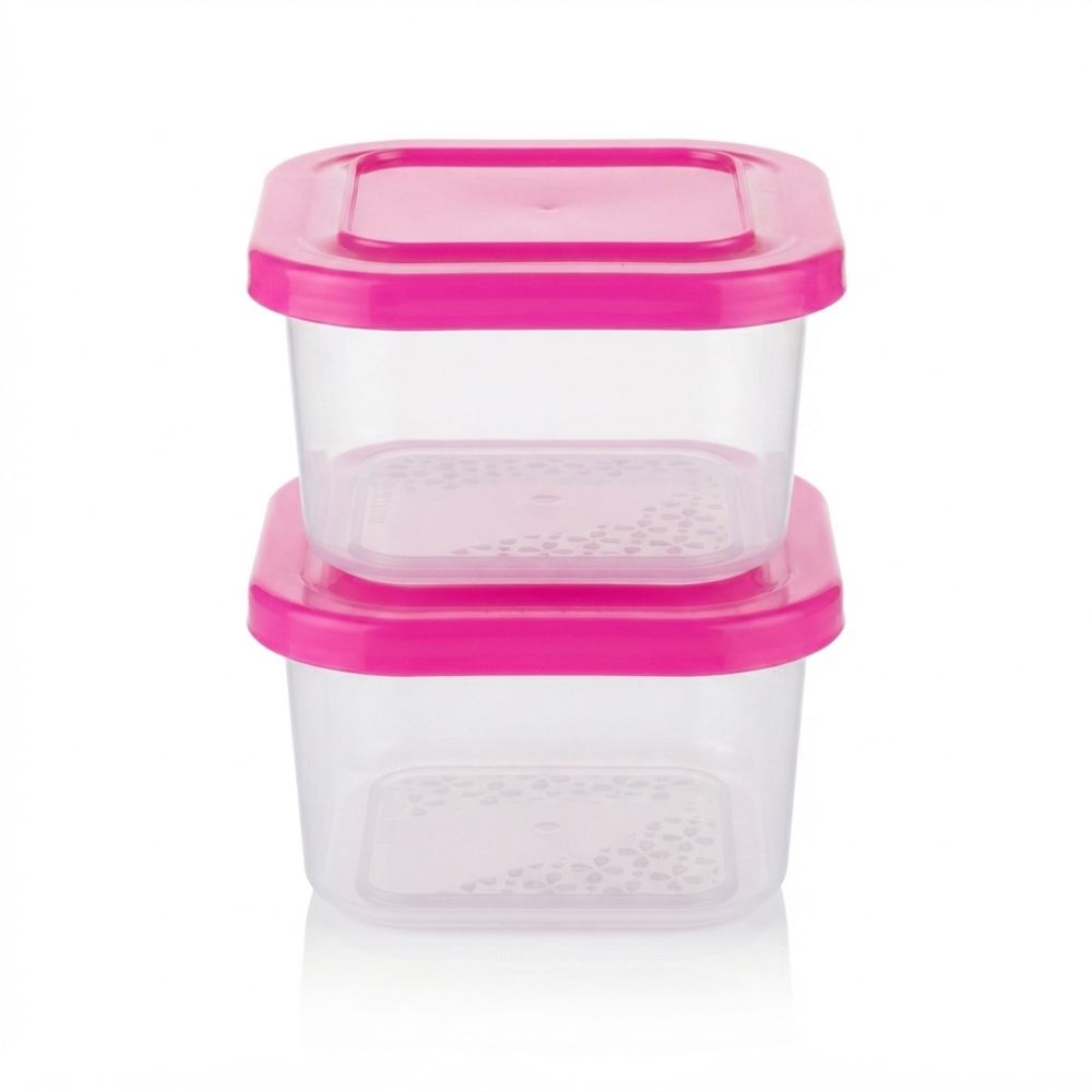 SET RECIPIENTES CUADRADO X2 330ML 11 ONZ PRAKTIPLAS (EMP36)