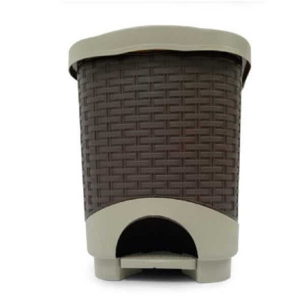 PAPELERA COLPLAST PEDAL 12 LT RATTAN PISTACHO WENGUE