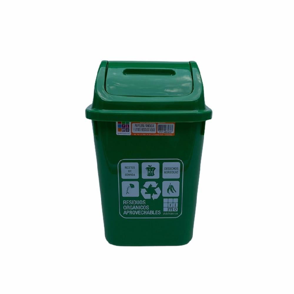 PAPELERA RIMO VAIVEN 9 LT FANTASIA VERDE REF 12459