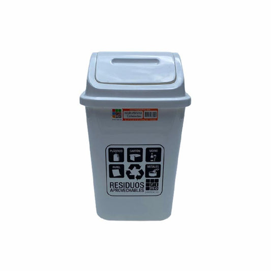 PAPELERA RIMO VAIVEN 12 LT FANTASIA BLANCA REF 14798
