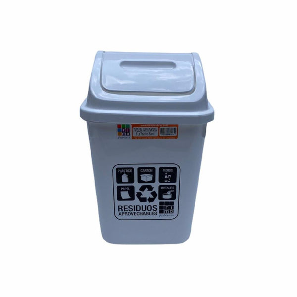 PAPELERA RIMO VAIVEN 9 LT FANTASIA BLANCA REF 14794