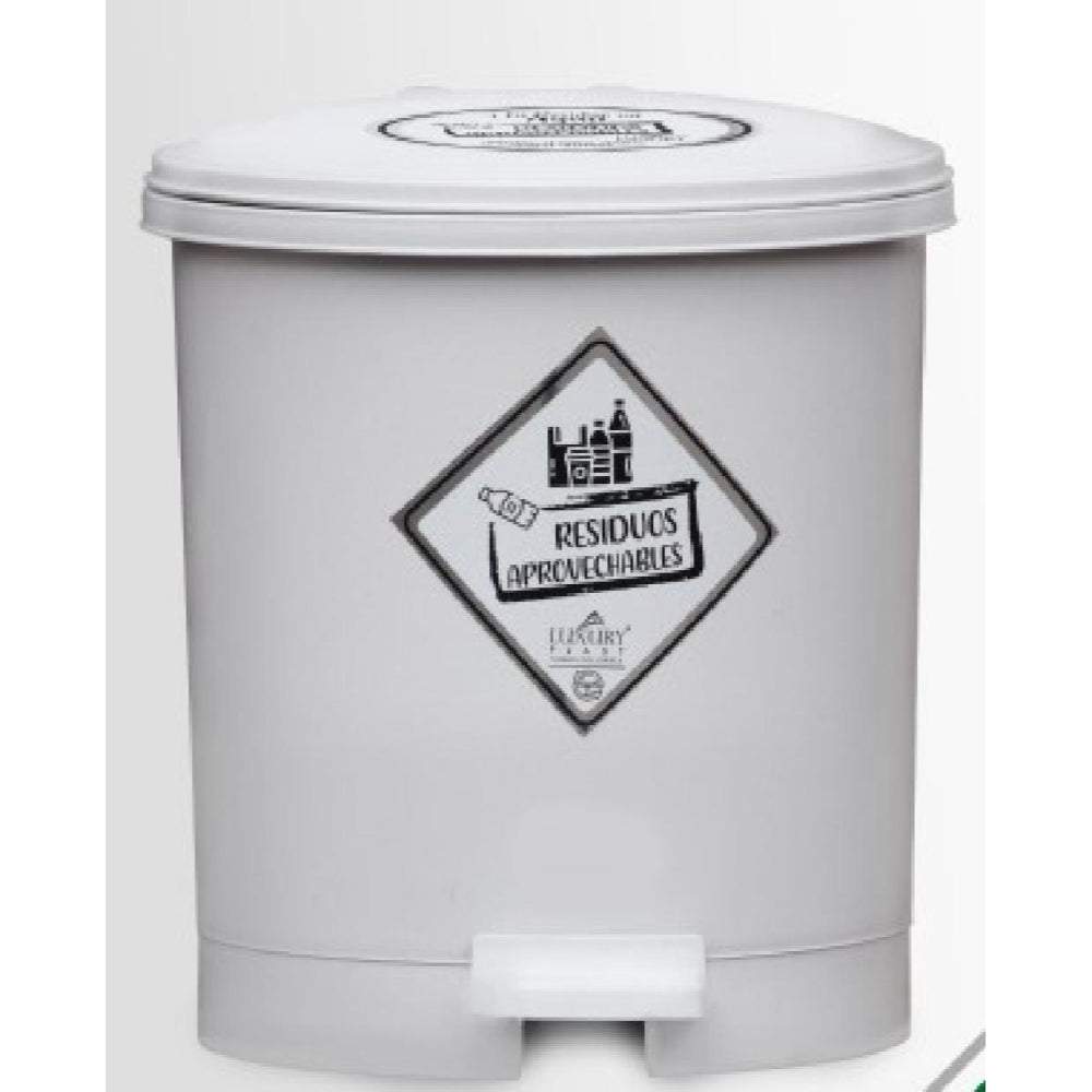 PAPELERA LUXURY PEDAL 7 LT BLANCA