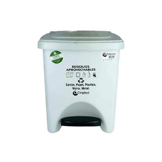 PAPELERA COLPLAST PEDAL 22 LT BLANCA