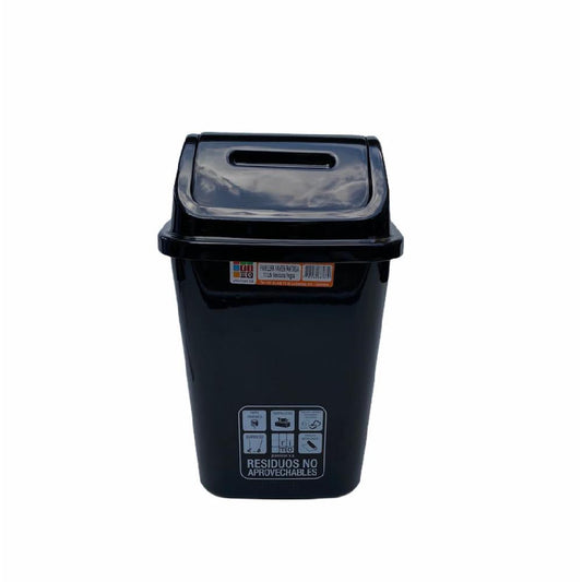 PAPELERA RIMO VAIVEN 12 LT FANTASIA NEGRA REF 14797