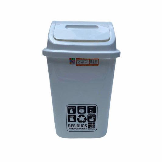 PAPELERA RIMO VAIVEN 16 LT FANTASIA BLANCA REF 14802