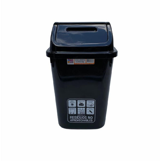 PAPELERA RIMO VAIVEN 16 LT FANTASIA NEGRA REF 14801