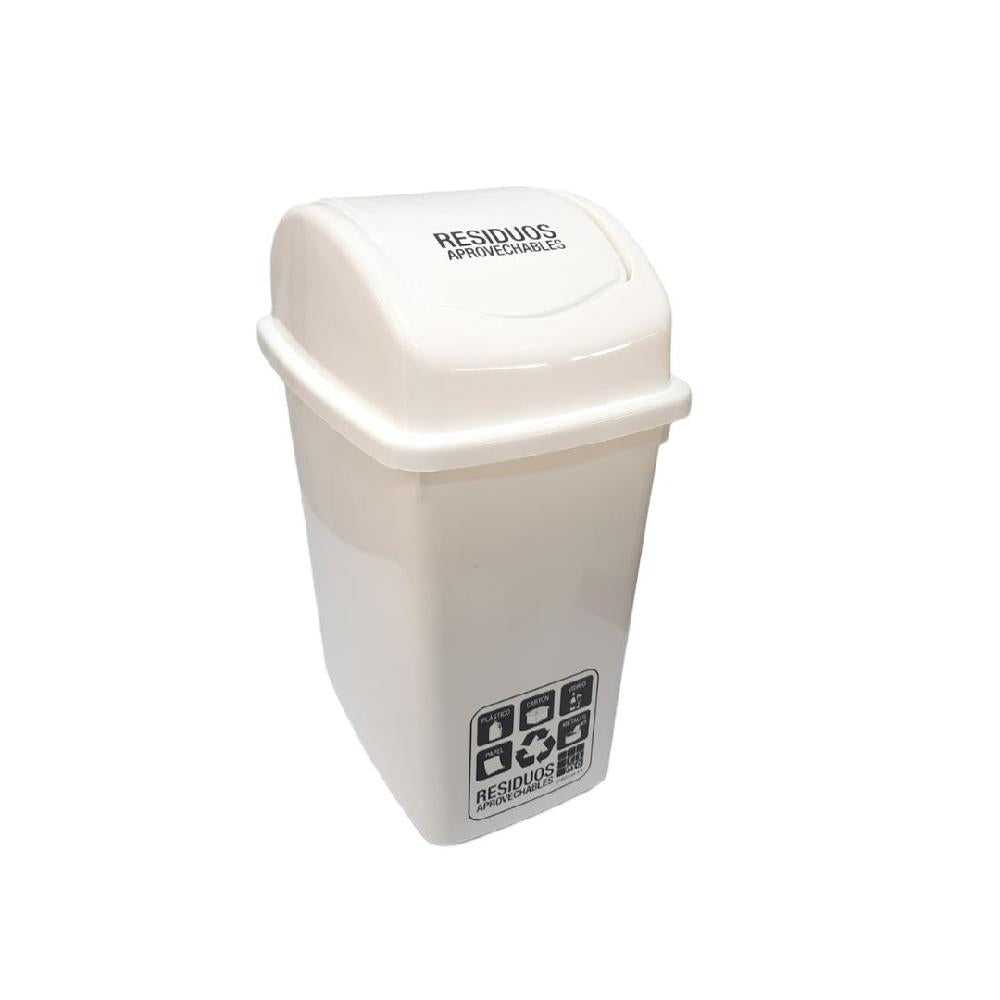 PAPELERA RIMO VAIVEN 25 LT ORIGINAL BLANCA 14779