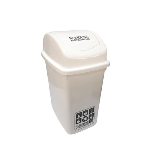 PAPELERA RIMO VAIVEN 25 LT ORIGINAL BLANCA 14779