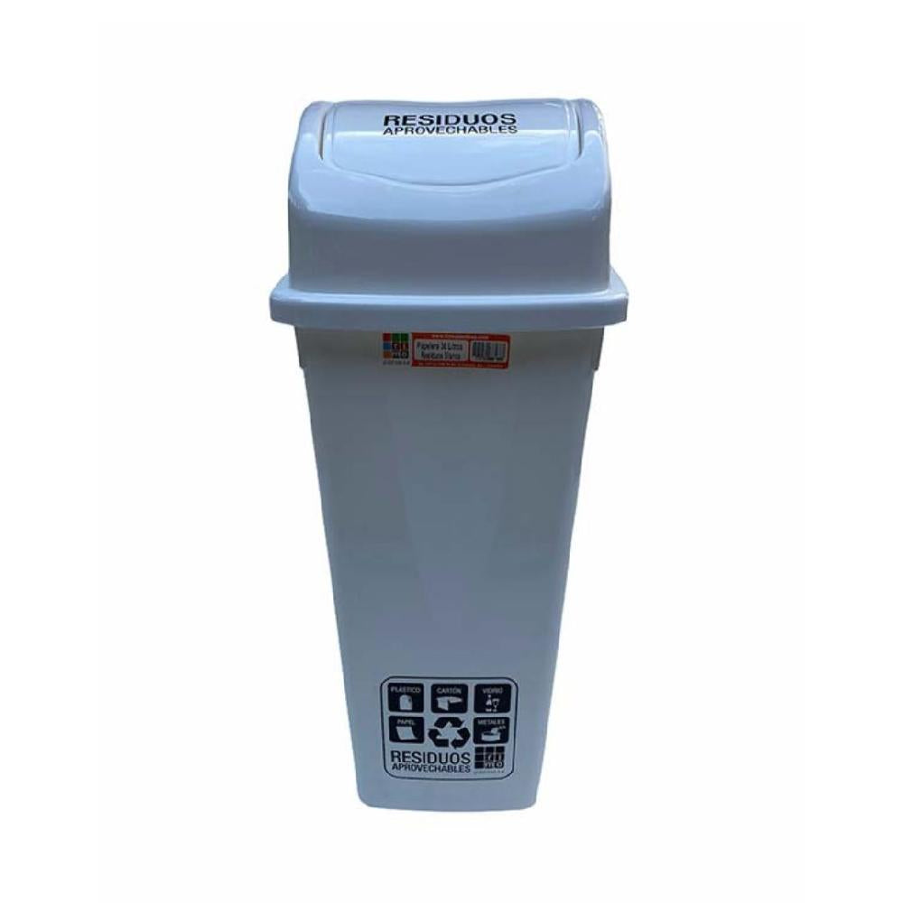 PAPELERA RIMO VAIVEN ORIGINAL BLANCA 35 LT REF 4780