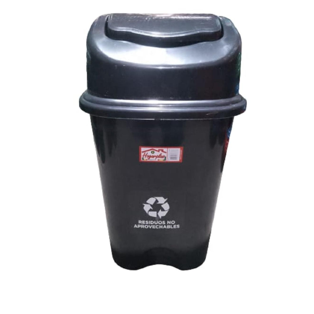 PAPELERA HOGARPLAS VAIVEN 30 LT NEGRA PUNTO ECO