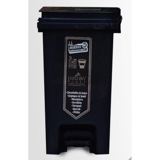 PAPELERA LUXURY PEDAL 20 LT NEGRA