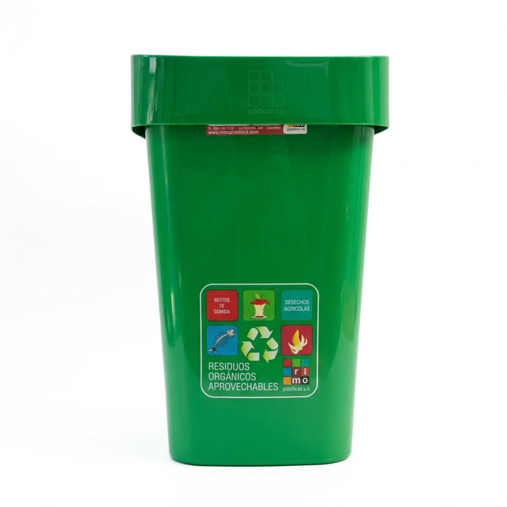 PAPELERA RIMO ELEGANCE SWING 20 LITROS RESIDUOS VERDE 16504