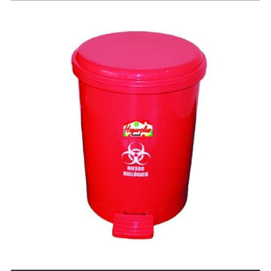 PAPELERA HOGARPLAS PEDAL 8 LT ROJA