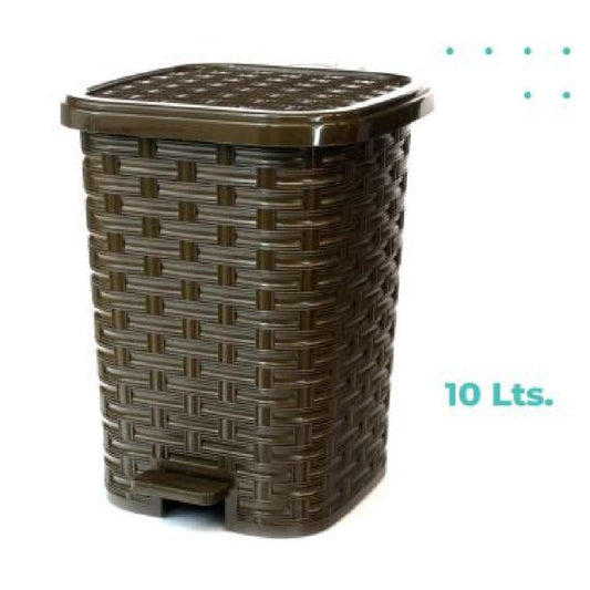 PAPELERA PLASTIRED CUADRADA PEDAL RATTAN 7448-7446-7445-7444