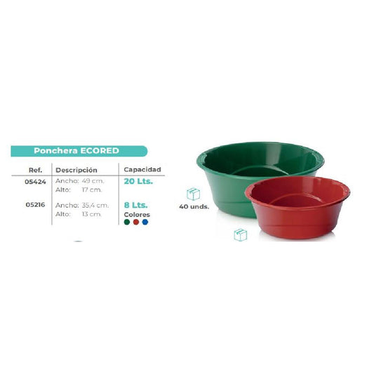 PONCHERA PLASTIRED 20 LT PELETIZADA REF 5424