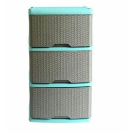 MUEBLE RIMO ORGANIZADOR X3 RATAN GRIS-VERDE AGUAMARINA 13041