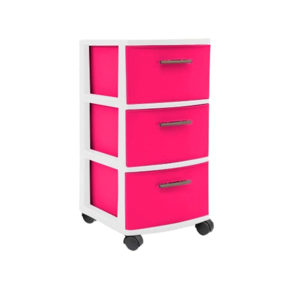 CAJONERO MQ ECLYPSE 3 NIVELES BLANCO LISO MAGENTA