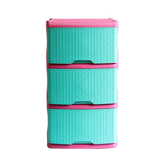 MUEBLE RIMO ORGANIZADOR X3 RATAN FUCSIA- AZUL MARINO 13034