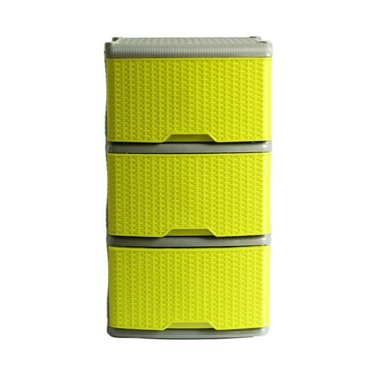 MUEBLE RIMO ORGANIZADOR X3 RATAN GRIS/VERDE/MANZANA 13039