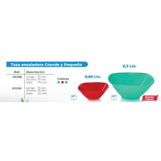 ENSALADERA PLASTIRED GDE CUADRADA3388