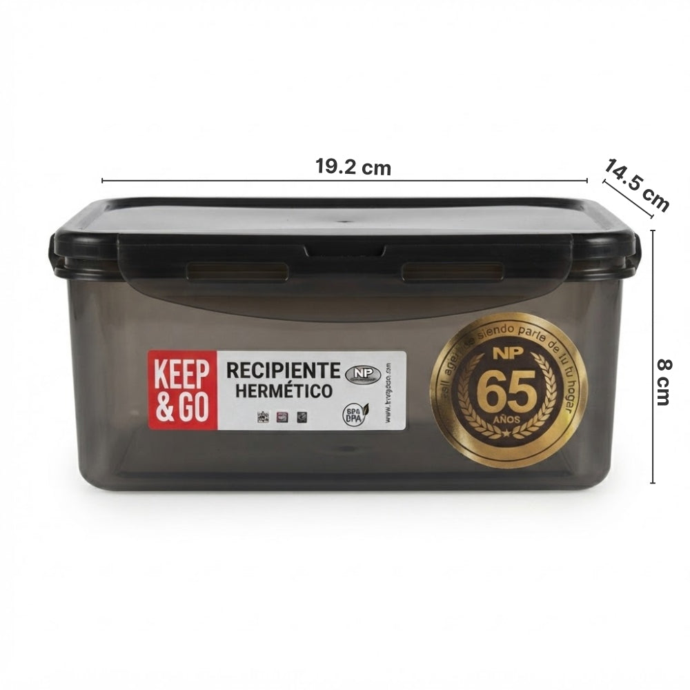 RECIP NP HERMETICO RECTANGULAR K&G HUMO 1150ML REF 10665 (EMP 28)