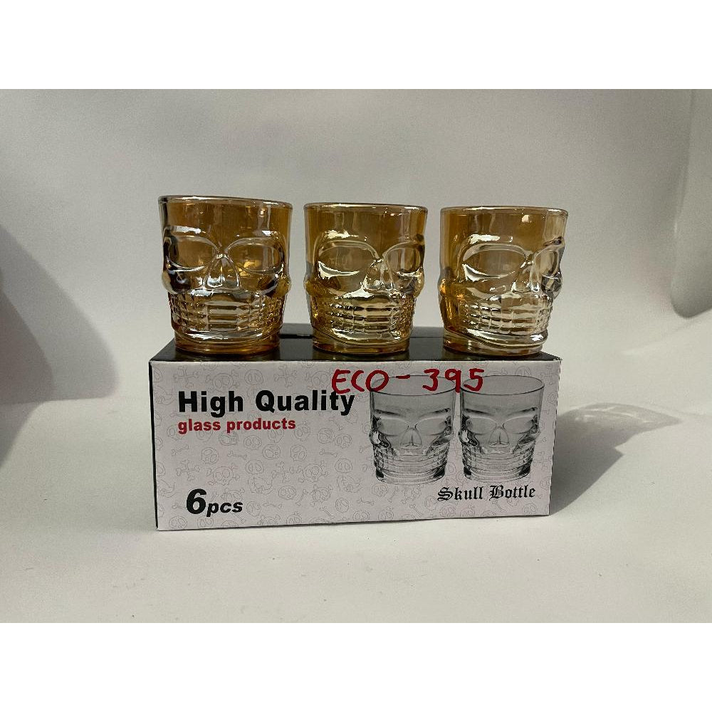 CAN PIKAJU VASO WISKY CALAVERA X 6 METALIZADO REF ECO-395-KLS50