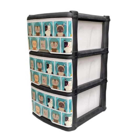MUEBLE RIMO ORGANIZADOR X3 NEGRO GATOS 15301