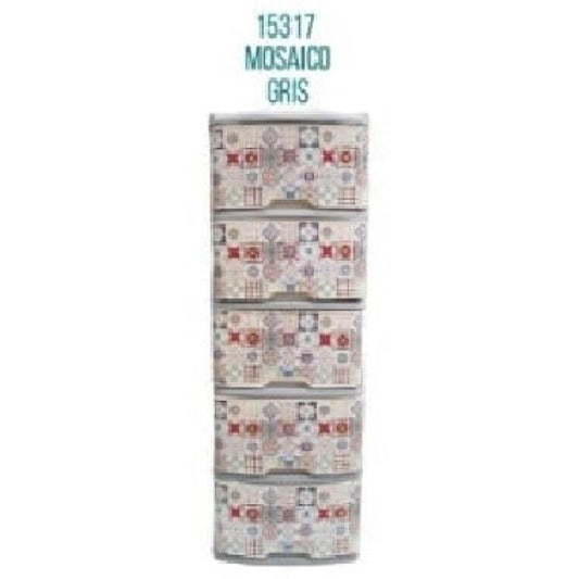 MUEBLE RIMO ORGANIZADOR X5 GRIS MOSAICOS REF 15317