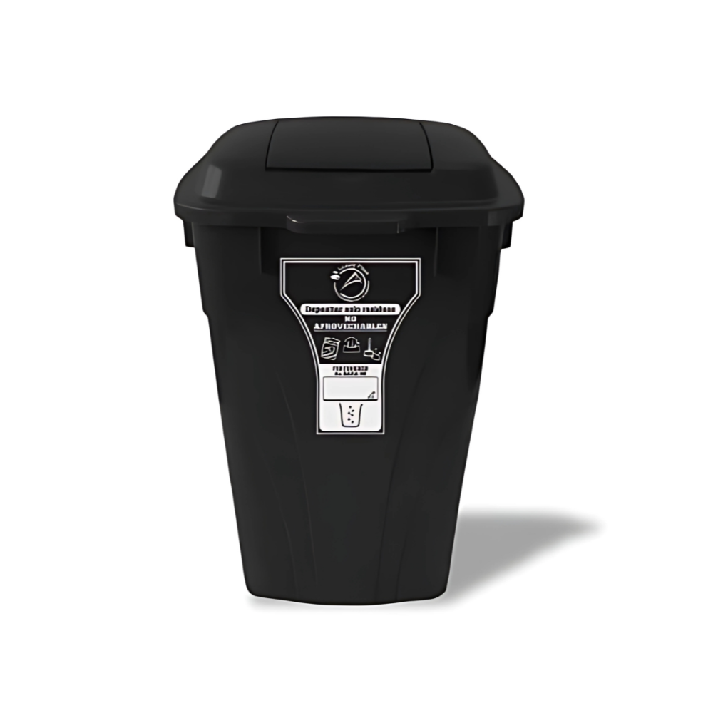 CONTENEDOR LUXURY 120 LT NEGRO C/RUEDAS