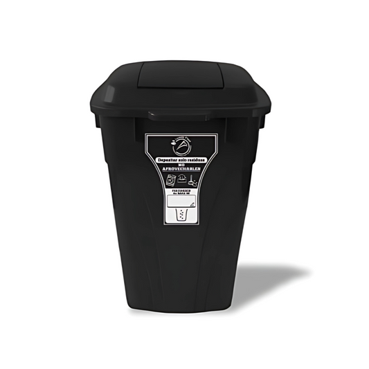 CONTENEDOR LUXURY 120 LT NEGRO C/RUEDAS
