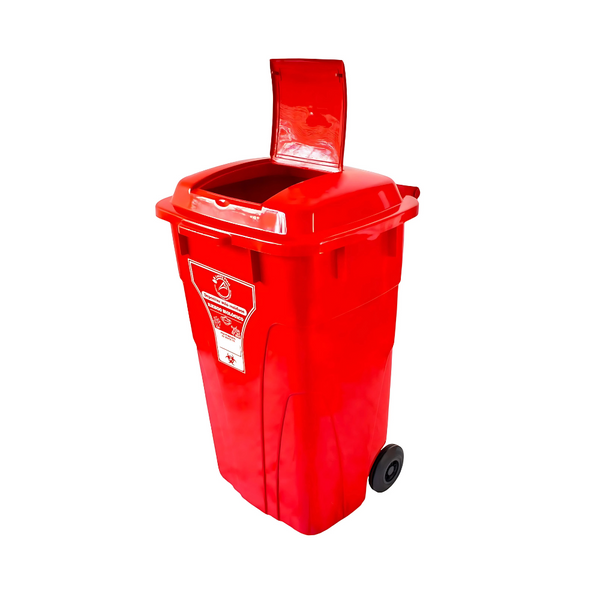 CONTENEDOR LUXURY 120 LT ROJO C/RUEDAS