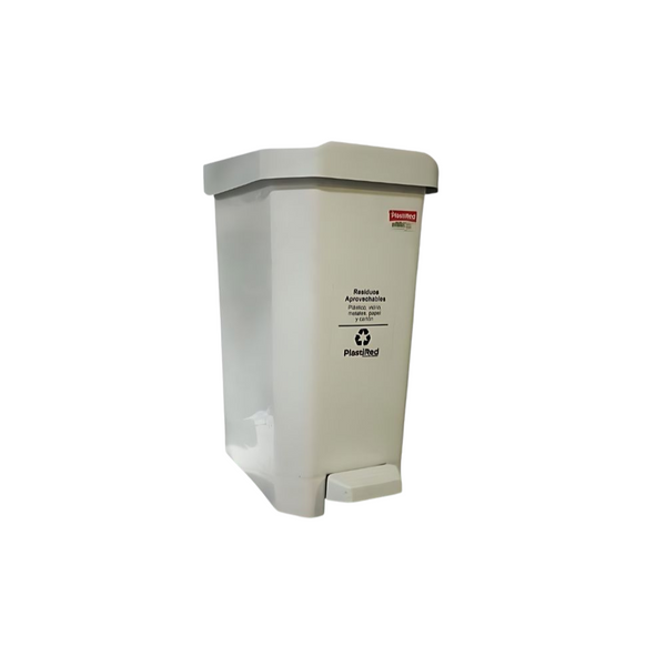 PAPELERA PLASTIRED ISAC 55 LT PEDAL BLANCA