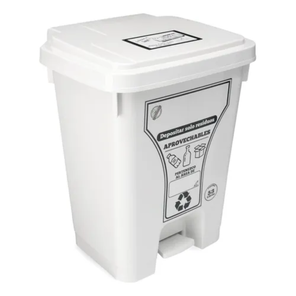PAPELERA LUXURY PEDAL 53 LT BLANCA