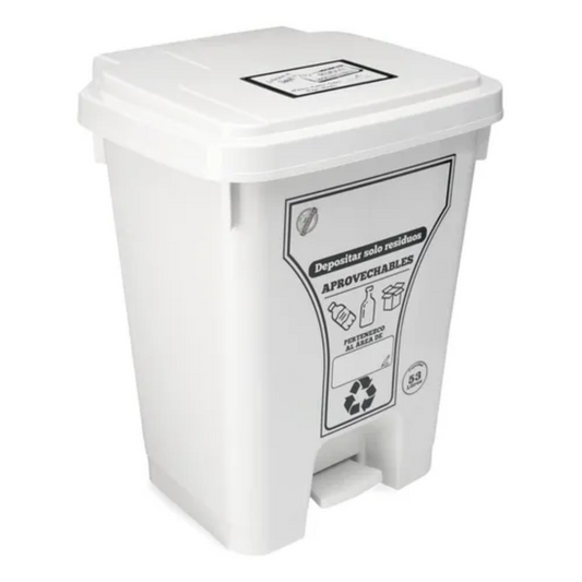 PAPELERA LUXURY PEDAL 53 LT BLANCA