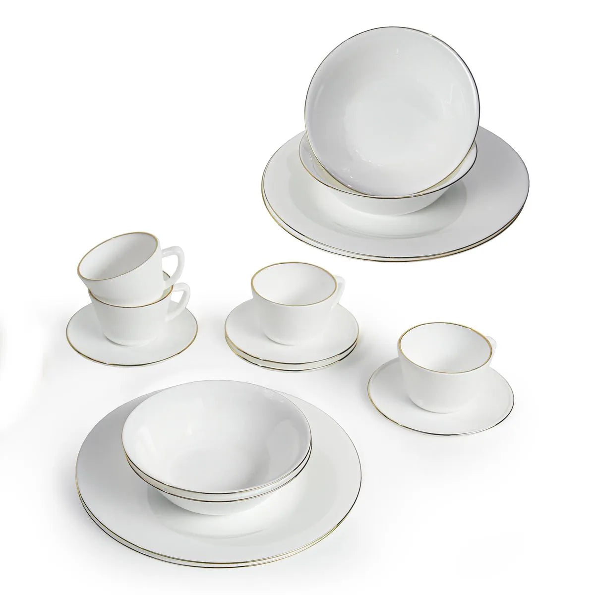 VAJILLA VITROCERAMICA RED 16 PZAS HOME BORDE COLOR 1609