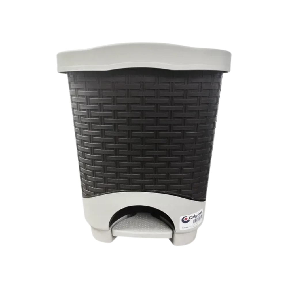 PAPELERA COLPLAST PEDAL 8 LT RATTAN PISTACHO/WENGUE1091