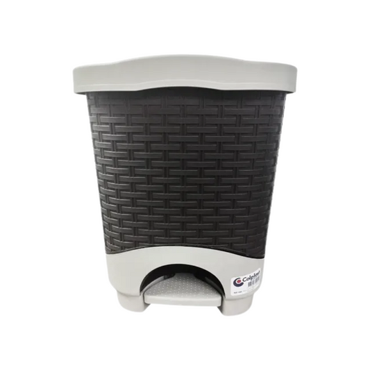PAPELERA COLPLAST PEDAL 8 LT RATTAN PISTACHO/WENGUE1091