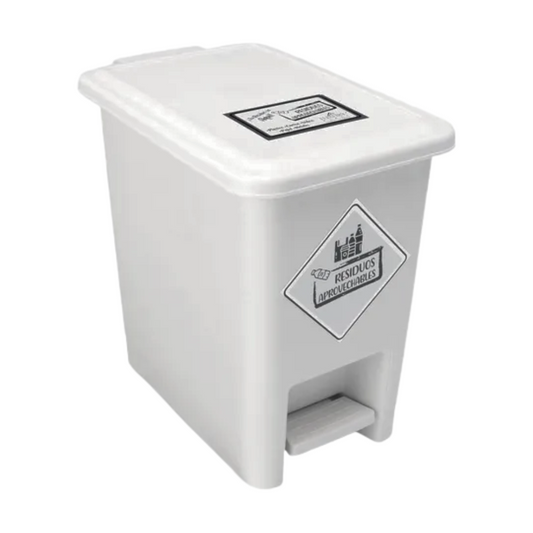 PAPELERA LUXURY PEDAL 8 LT BLANCA