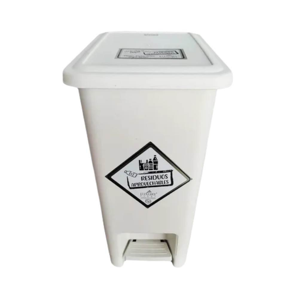 PAPELERA LUXURY PEDAL 12 LT BLANCA