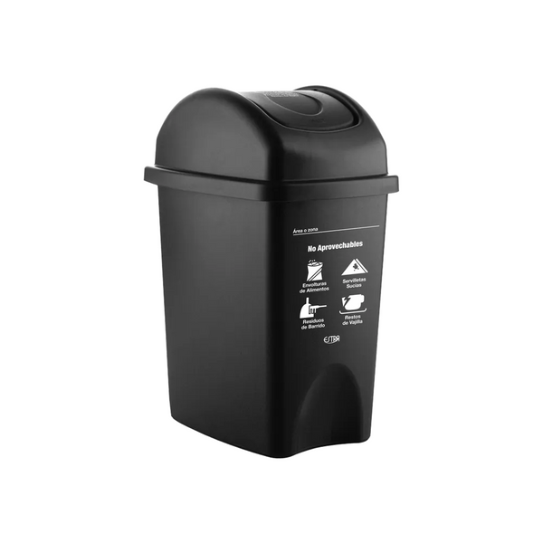 PAPELERA COLPLAST VAIVEN 10 LT NEGRA